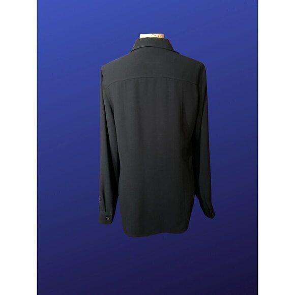 NEW YORK & COMPANY Pre-owned 100% Polyester Shirt/Jacket, NAVY BLUE*, Size Large - Picture 2 of 9